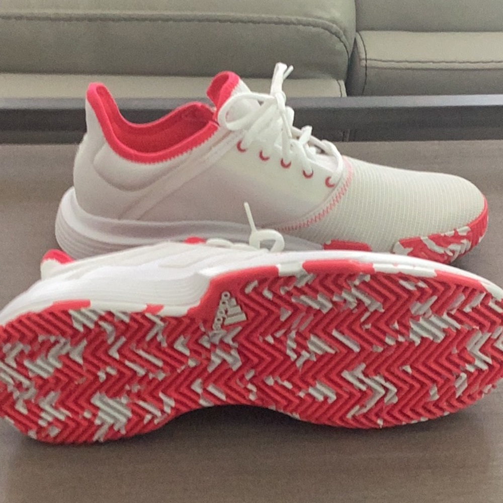 adidas Women's Athletic Shoes - White and Red - Picture 3 of 4